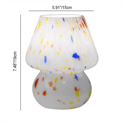 Modern Creative Watercolor Mushroom Glass 1-Light Table Lamp