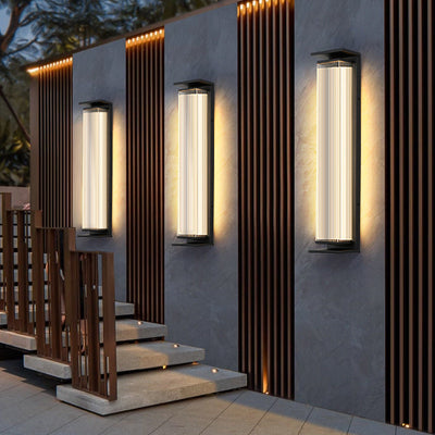 Applique murale LED en acier inoxydable acrylique rectangulaire étanche minimaliste moderne pour patio extérieur 