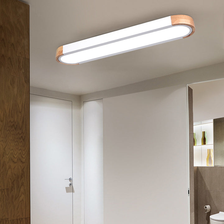 Contemporáneo Escandinavo Lámpara de Techo Empotrada LED Acrílico de Tronco Ovalado Largo de Hierro para Dormitorio 