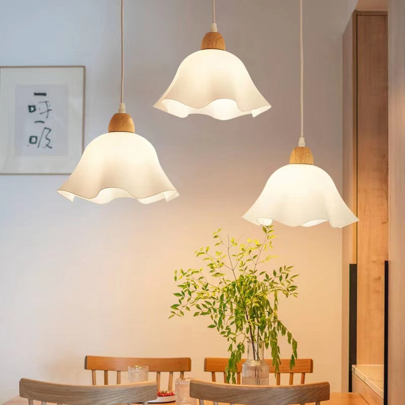 Moderne Art Déco Céramique Fleur Abat-jour 1/3-Lumière Îlot Lustre Pour Salon 