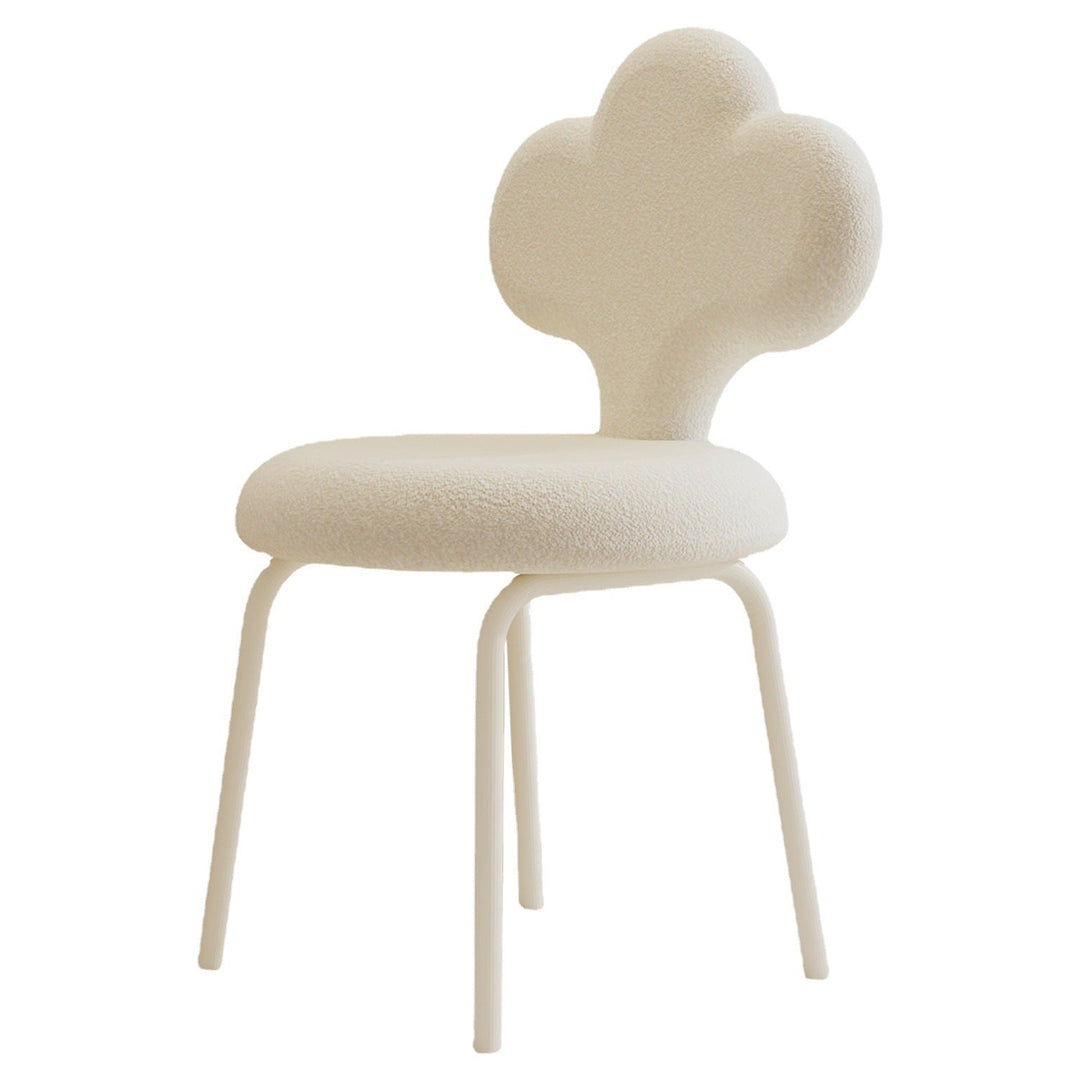 Taburete giratorio de tocador contemporáneo de diseño creativo con forma de nube, tapizado en tela sherpa, con respaldo para dormitorio 