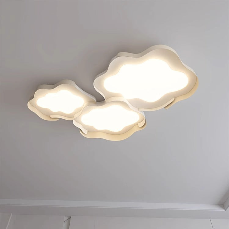 Plafonnier LED en forme de vague en fer PE de simplicité moderne pour salon 