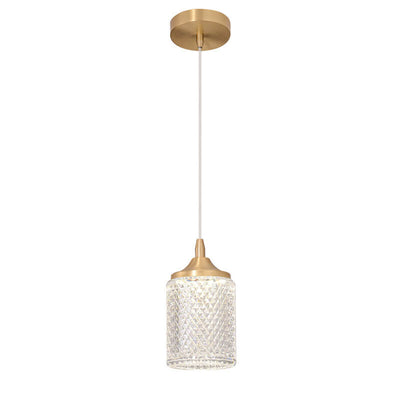 Moderne Luxus Hängeleuchte aus Vollkupfer Glas Zylinder Sphärische Diamant LED 