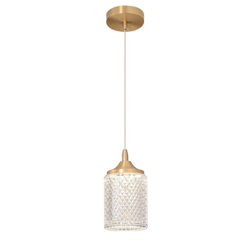 Moderne Luxus Hängeleuchte aus Vollkupfer Glas Zylinder Sphärische Diamant LED 