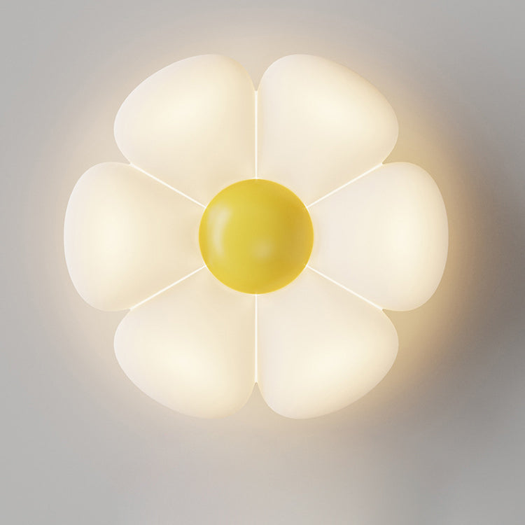 Luz de techo LED empotrada de hierro PE con diseño de flor de margarita creativa contemporánea para dormitorio 