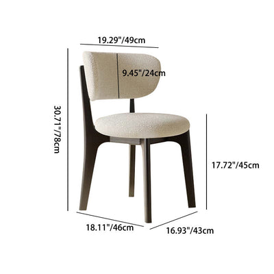 Silla de comedor sin brazos contemporánea de simplicidad redonda con respaldo de marco de madera de terciopelo suave para comedor 
