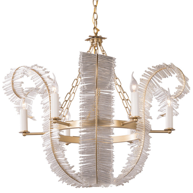 Chandelier traditionnel vintage en forme de feuille de bananier en fer avec 4/6 lumières pour salon 