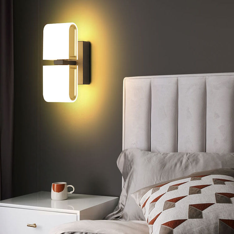 Moderne minimalistische runde LED-Wandleuchte aus Zinklegierung, drehbar 