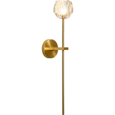 Moderne Mid-Century Kristall Ball Eisen gerade Pole 1-Licht Wandleuchte Lampe für Wohnzimmer 