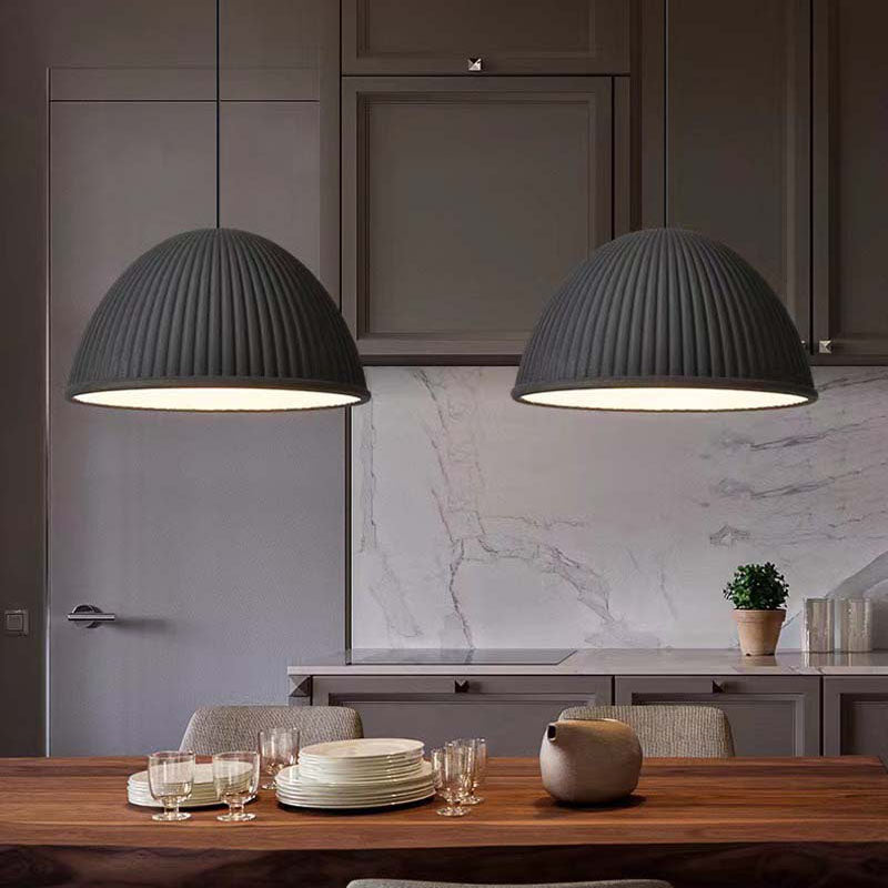 Contemporary Scandinavian Resin Half Circle Stripe Design 1-Light Pendant Light For Dining Room
