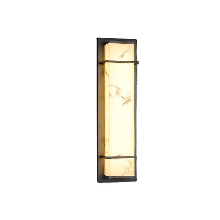 Contemporary Industrial Imitation Marble Resin Lampshade Column LED Outdoor Waterproof Wall Sconce Lamp For Garden