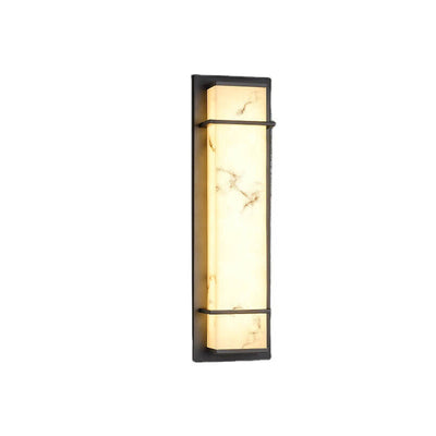 Contemporary Industrial Imitation Marble Resin Lampshade Column LED Outdoor Waterproof Wall Sconce Lamp For Garden