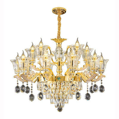 Zeitgenössischer Luxus-Zweigglas-Zink-Kronleuchter mit 6/8/10/15 Lichtern für Wohnzimmer 