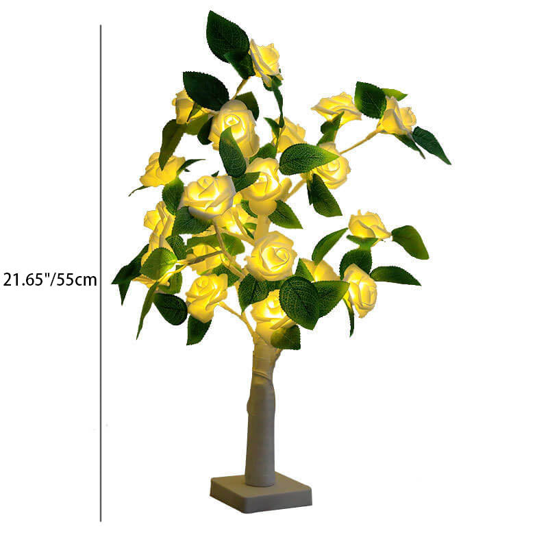 Christmas Decorative Plastic Tree Light Rose Decorative LED Table Lamp