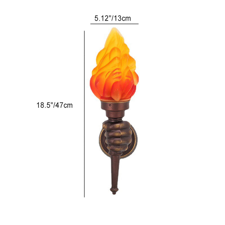 Lampe murale extérieure contemporaine créative en aluminium et verre avec une torche à main 1 lumière pour jardin 