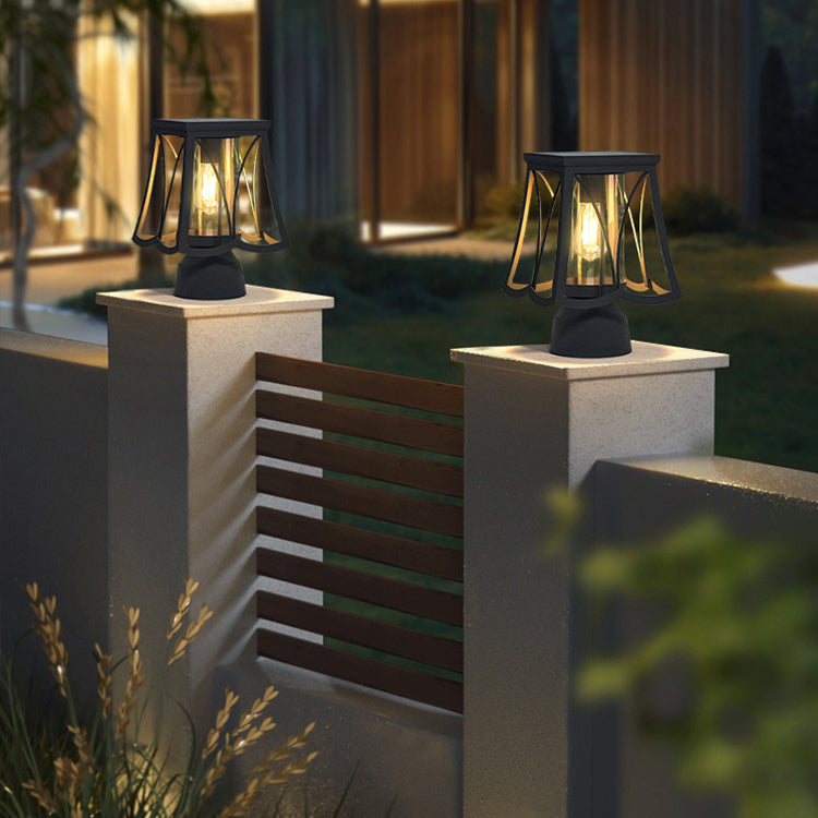 Modern Simplicity Solar Waterproof Stainless Steel Glass Column LED Landscape Lighting Outdoor Light For Garden
