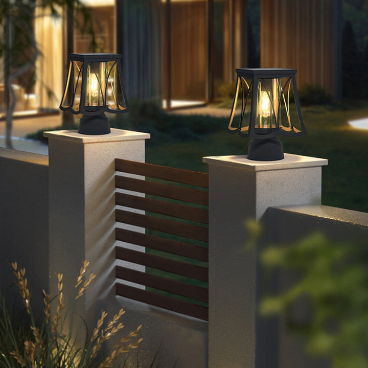 Modern Simplicity Solar Waterproof Stainless Steel Glass Column LED Landscape Lighting Outdoor Light For Garden