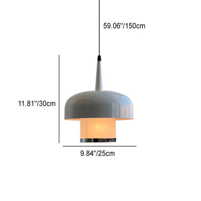 Nordic Vintage Dome Acrylic Shade 1-Light Pendant Light