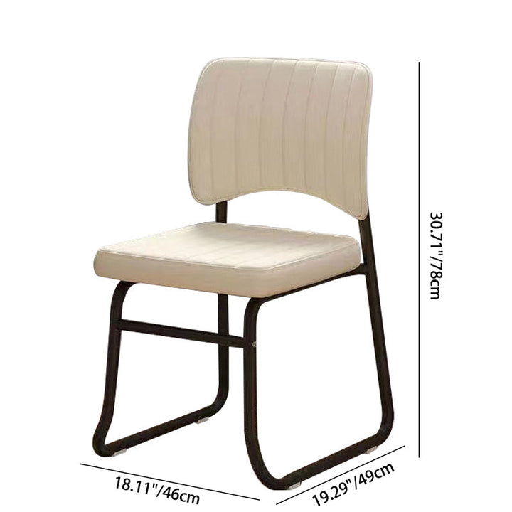 Chaise de bureau empilable en cuir PU carrée minimaliste moderne avec dossier pour la maison et le bureau 