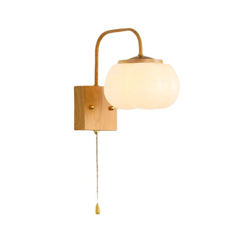 Applique murale 1 lumière style simple crème française en kapok brut 