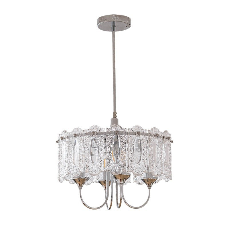 Porte-bougie rond en verre et fer traditionnel français 4/5/6 Lumières Lustres pour chambre 
