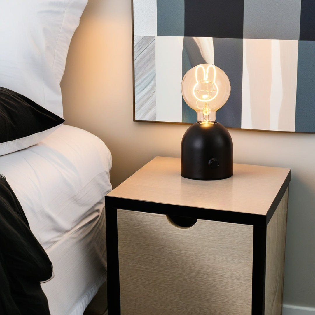 Moderne Art Deco Runde Glas Holz LED Tisch Lampe Für Schlafzimmer 