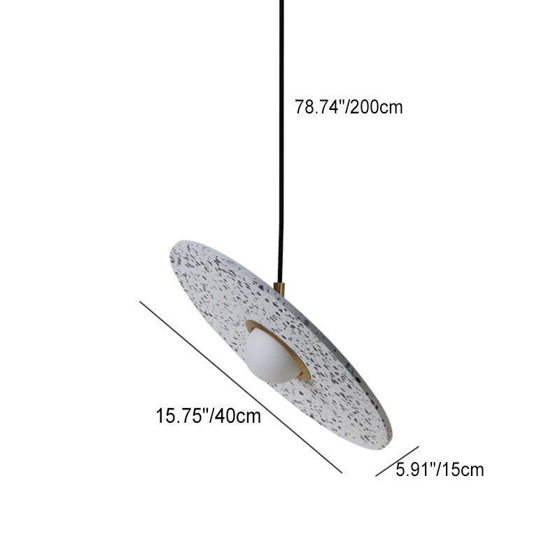 Nordic Creative Terrazzo Planet Disc 1-Light Pendant Light
