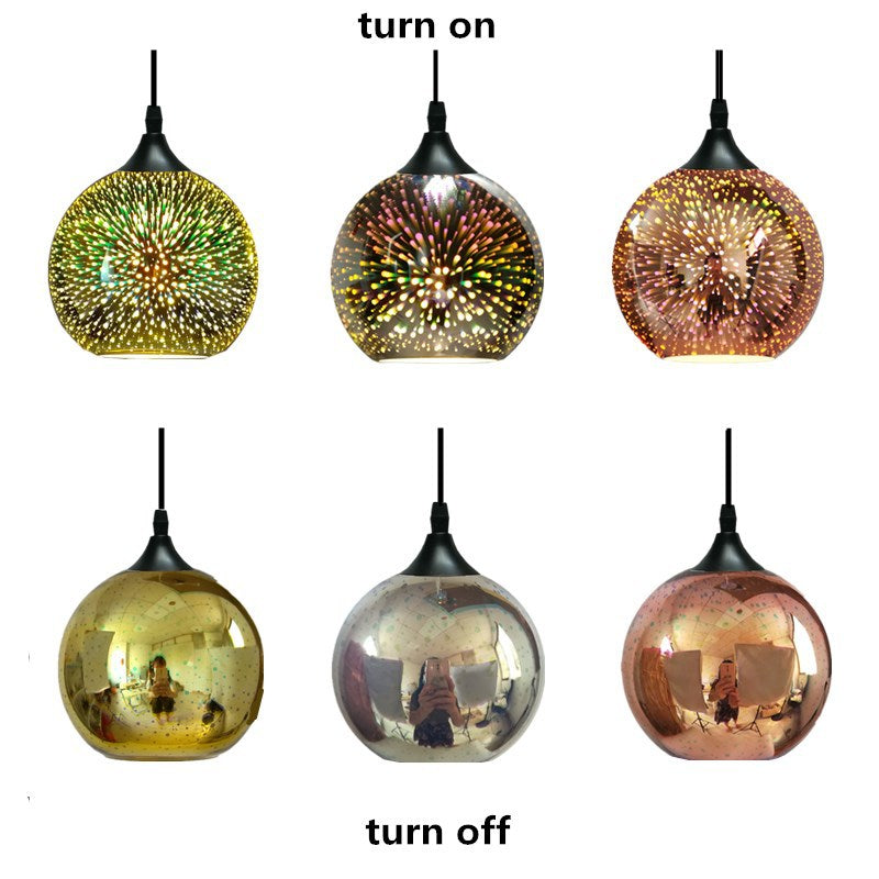 Modern Creative 3D Colorful Fireworks Glass Dome 2/3 Light Island Light Chandelier