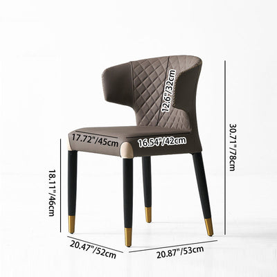 Chaise de salle à manger avec dossier en bois à peau de microfibre minimaliste moderne en acier au carbone et éponge avec arc carré 