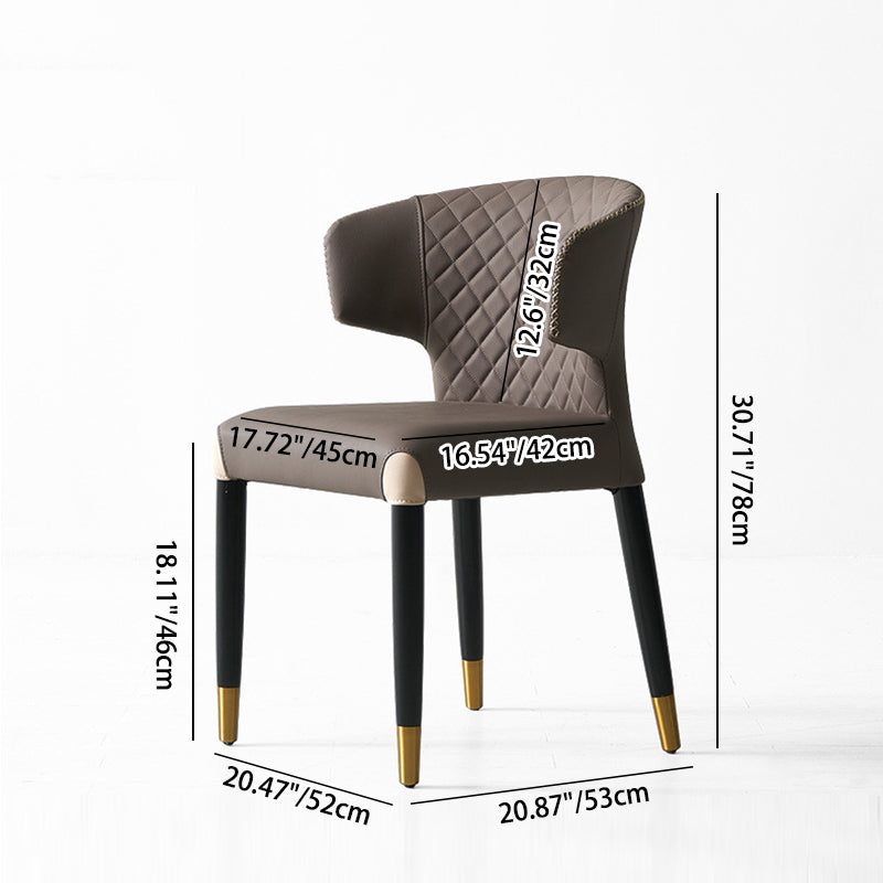 Chaise de salle à manger avec dossier en bois à peau de microfibre minimaliste moderne en acier au carbone et éponge avec arc carré 