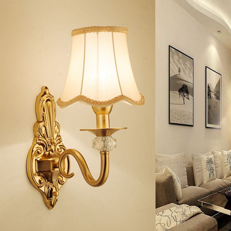 Applique murale moderne en tissu de luxe avec matériel 1/2 lumière pour salon 