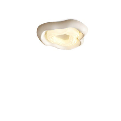 Plafonnier LED moderne minimaliste en fer PE nuage crème pour salon 