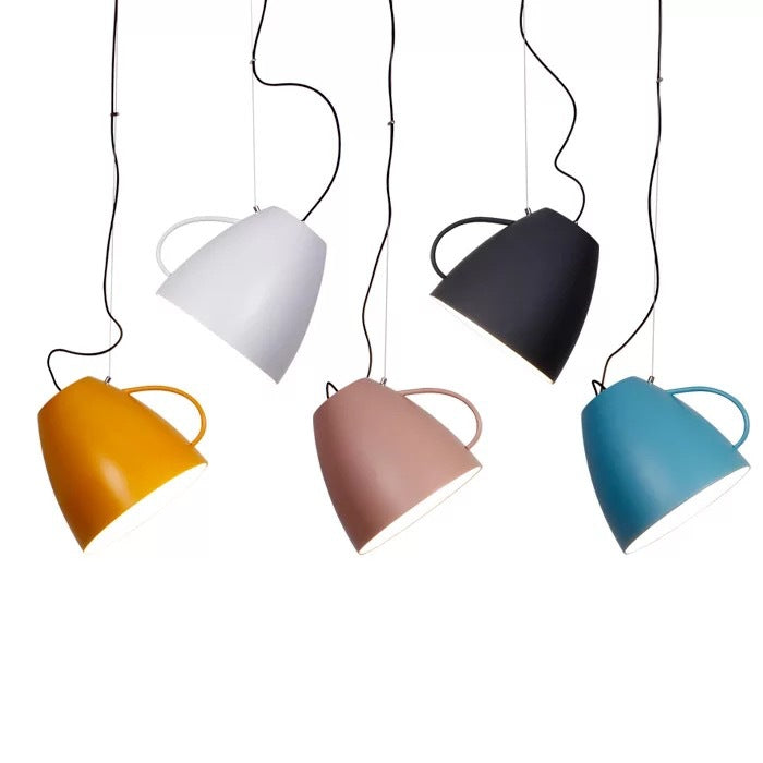 Contemporary Nordic Cup Shape Aluminum 1-Light Pendant Light For Living Room