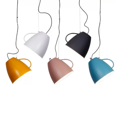 Contemporary Nordic Cup Shape Iron 1-Light Pendant Light For Living Room