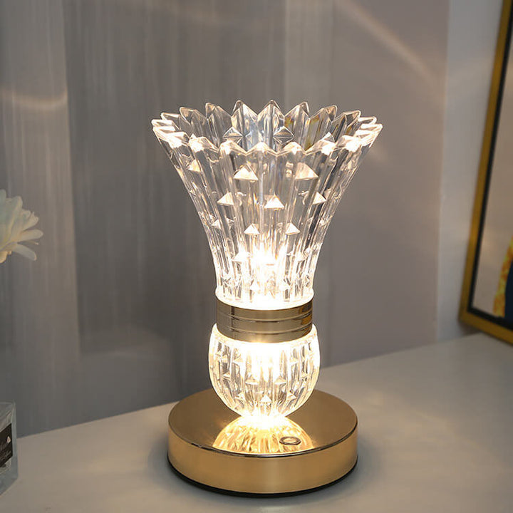 Nordic Creative Acrylic Vase Shape Hardware Base LED USB Table Lamp
