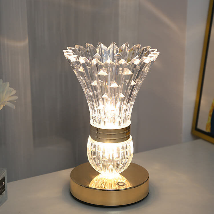 Nordic Creative Acrylic Vase Shape Hardware Base LED USB Table Lamp