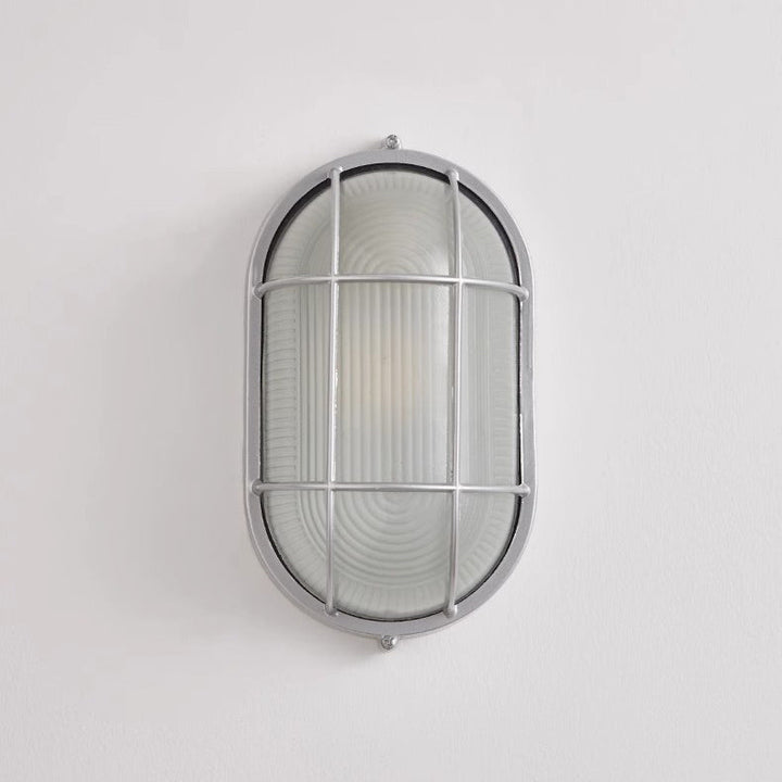 Applique murale contemporaine en aluminium et verre rond ovale à 1 lumière pour couloir 