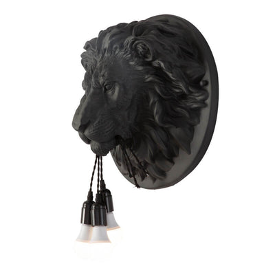 Applique murale 3 lumières Nordic Creative en résine avec tête de lion 