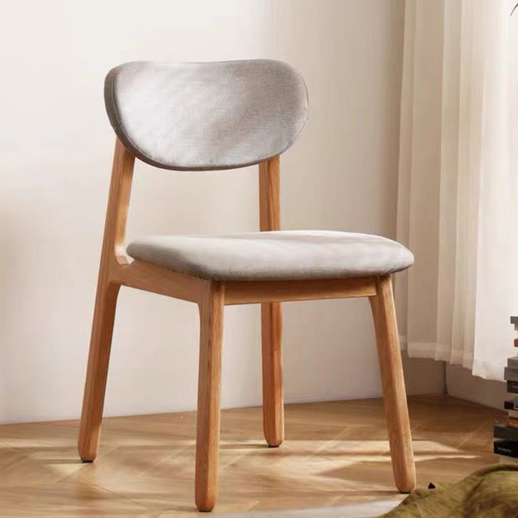 Chaise de salle à manger carrée en tissu bois éponge à simplicité moderne avec dossier pour salle à manger 