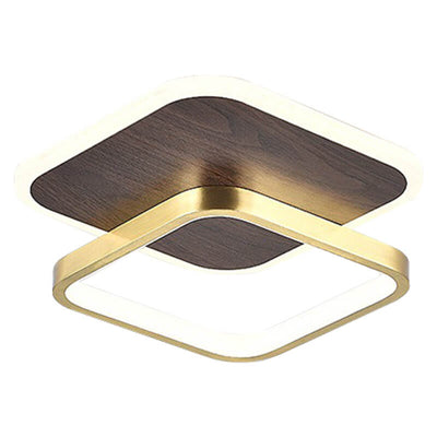 Lumière de Plafond Semi-Encastrée LED Carrée Circulaire en Aluminium Minimaliste Moderne 