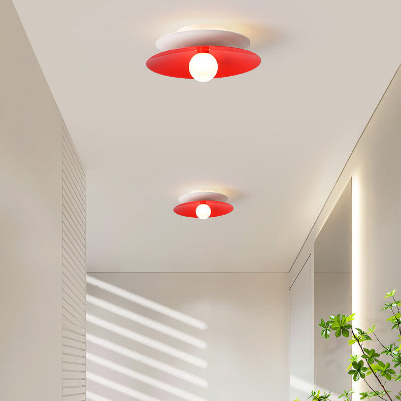 Modern Simple Iron Disc Acrylic Lampshade LED Flush Mount Ceiling Light