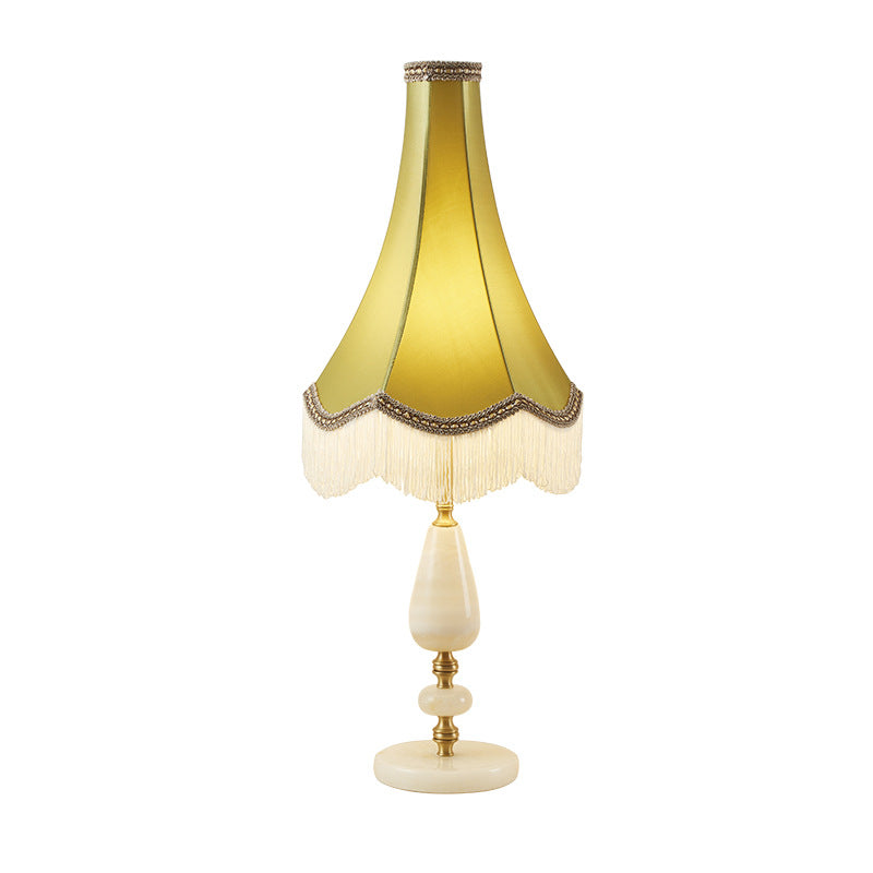 Lampe de Table à 1 Lumière avec Franges en Tissu de Luxe Moderne 