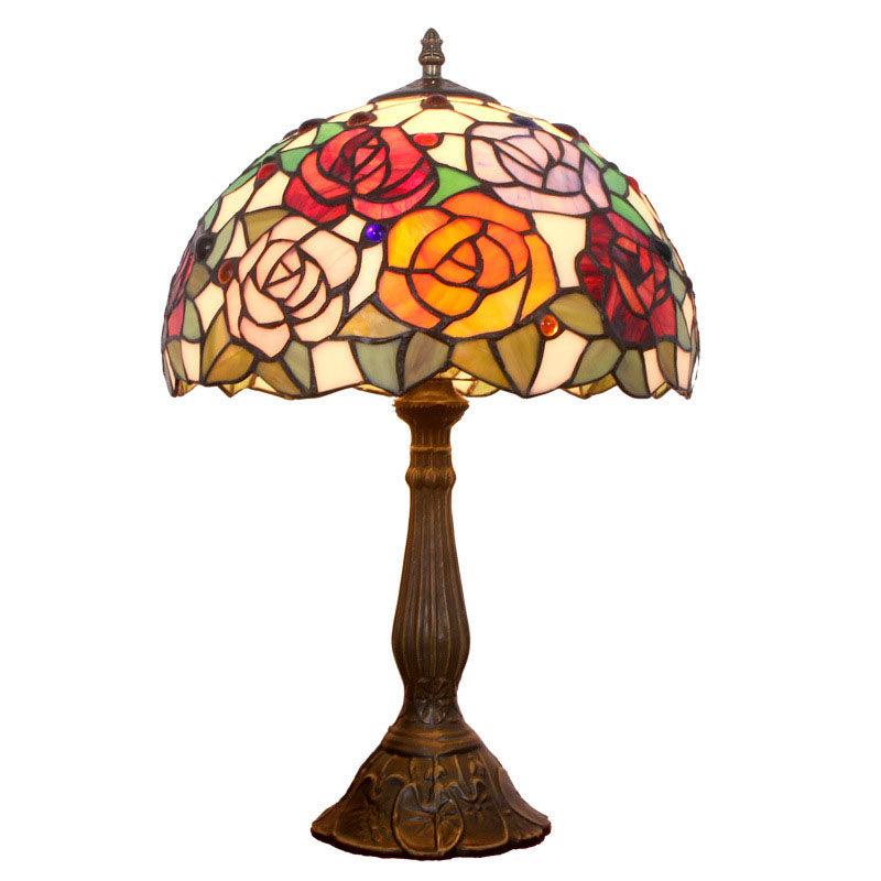 Lampe de table à une lumière Tiffany Creative Alloy quatre couleurs rose 