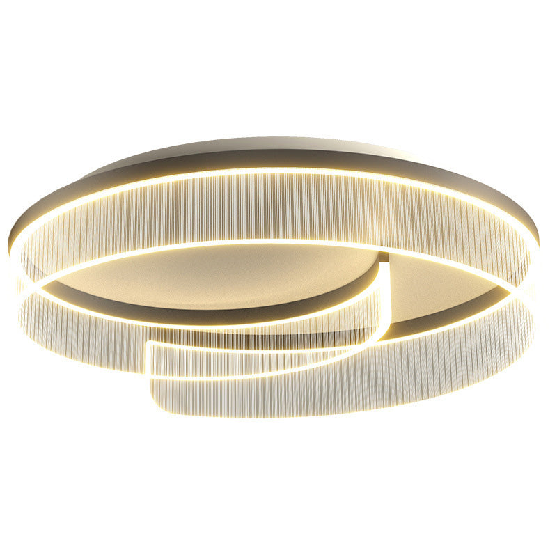 Plafonnier LED rond minimaliste moderne en acrylique, fer et aluminium pour salon 