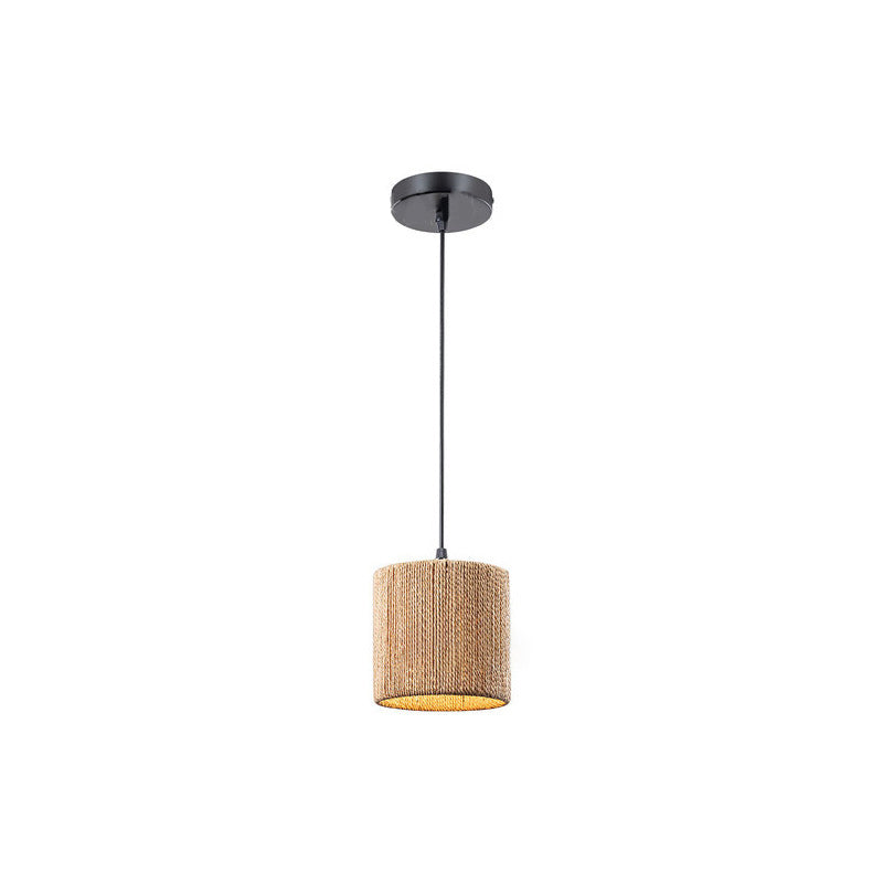 Suspension Luminaire Contemporain Boho Cylindre Vigne Fer 1 Lumière Pour Salon 