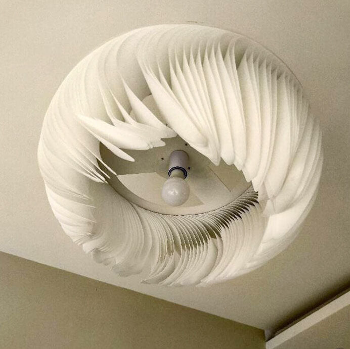 Hardware de linterna plisada de pergamino Wabi-Sabi japonés, luz colgante de 1 luz 
