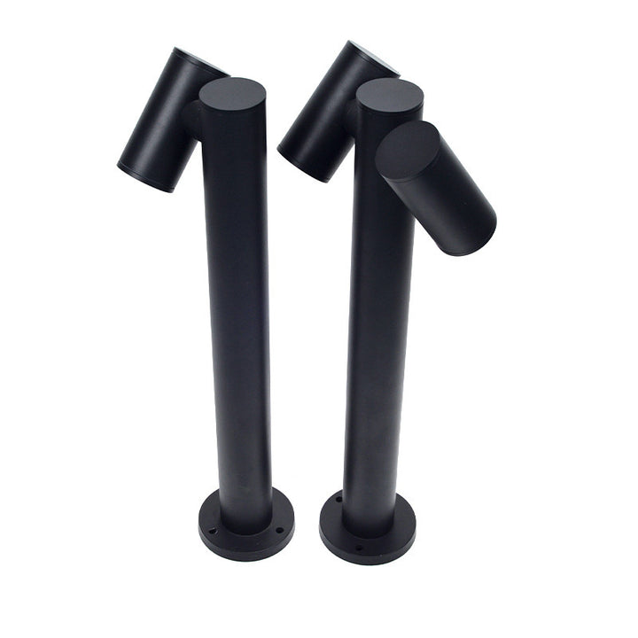 Lumière de jardin extérieure LED en aluminium avec cylindre rond rotatif minimaliste moderne en verre trempé 
