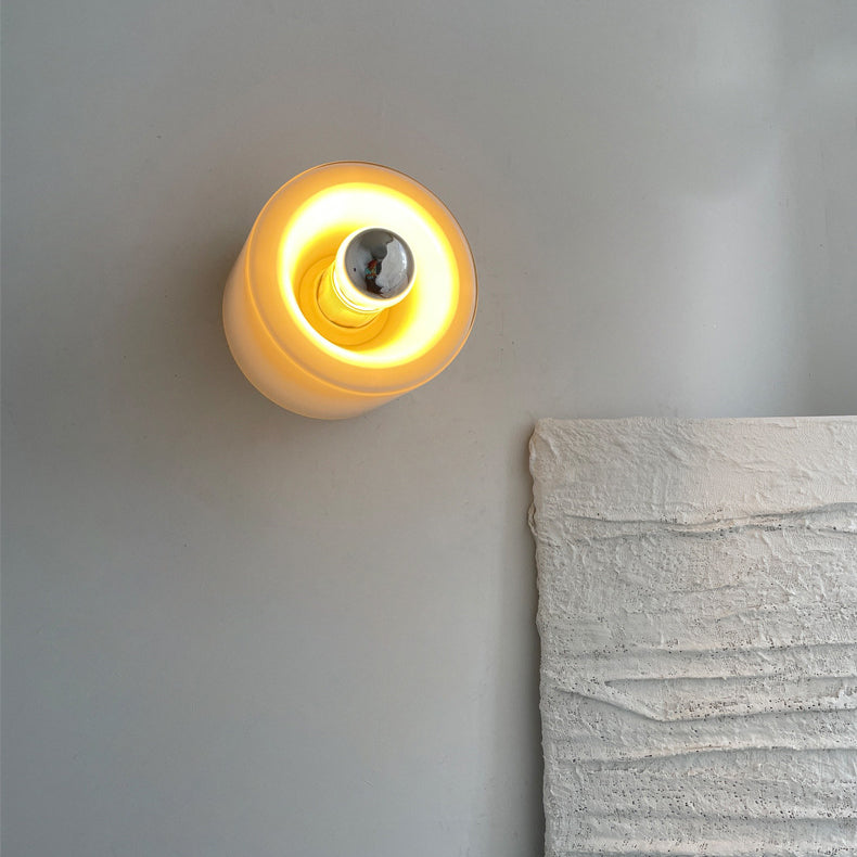 Moderne Einfachheit Zylinder Eisen Glas 1-Licht Wandleuchte Lampe für Schlafzimmer 