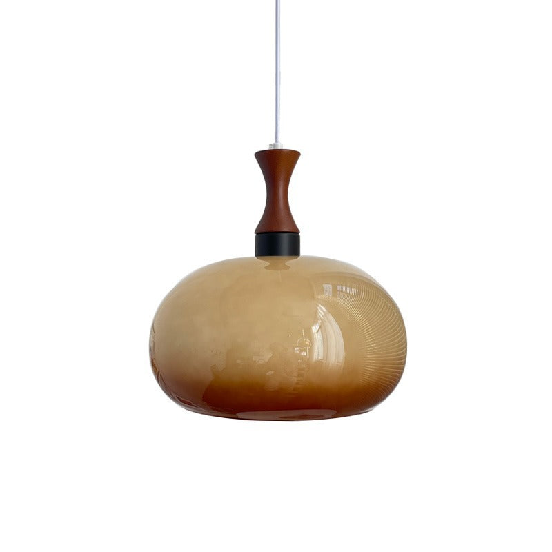 Zeitgenössische Einfachheit Oval Glas Schatten 1-Licht Pendelleuchte für Wohnzimmer 