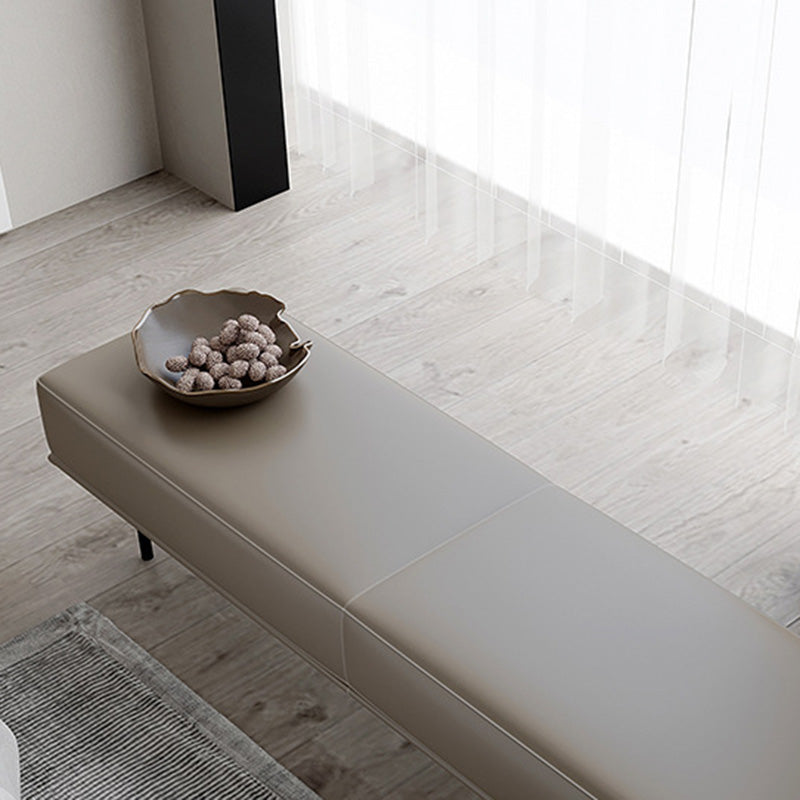 Modern Minimalist Rectangular Microfiber Leather Plywood Steel Sponge End Of The Bed Low Stool Backless For Bedroom